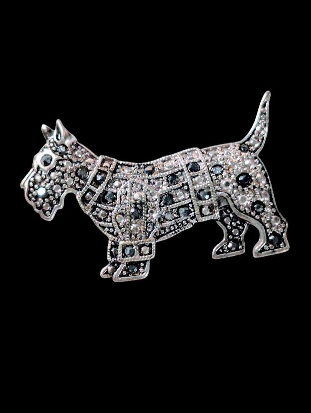 Broche Vintage Chien Scottie (Scottish Terrier) En Plastique - Ancien, Made In France