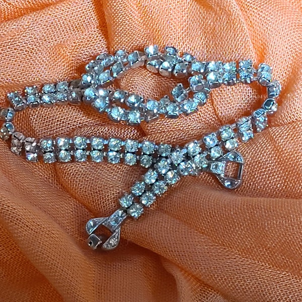 Vintage Kramer Silver & Clear Rhinestone Bracelet