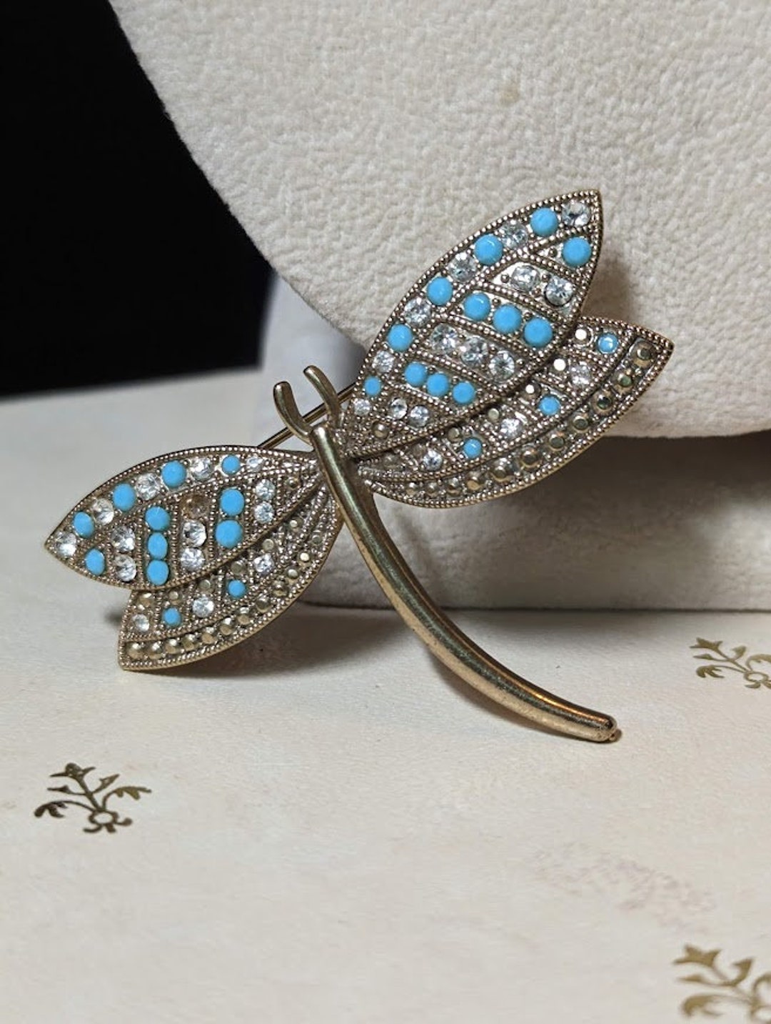 Broche vintage Monet oiseau de paradis, strass strass - France