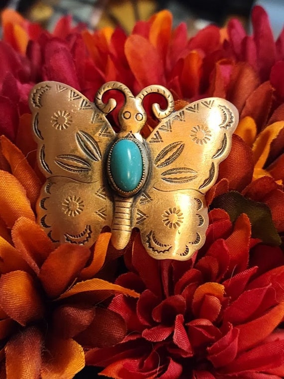 Vintage embossed copper Gem