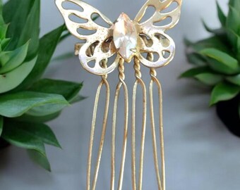Bridal Floral butterfly hair comb pair, silver tone metal, used. Butterfly Silver Hair Hair Combs for Women for sale | eBay main image 4