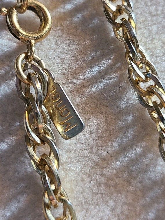 Vintage Monet Long Gold Toned Thick Heavy Chain L… - image 3