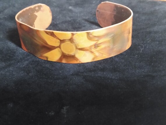Flame Painted Copper Bracelet, copper bracelet, s… - image 6