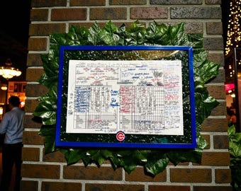 Classic Pat Hughes Autograph(copy) Chicago Cubs World Series Game 7 Scorecard!!
