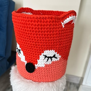 Crochet Nursery Basket | Animal Basket | Storage Bowl | Foxy Basket | Crochet Storage | Toy Basket | Nursery Organization | Bowl For Kids