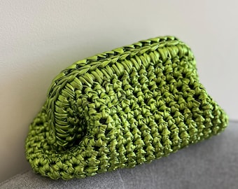 Metallic Crochet Evening Bag Tutorial, Green Clutch Bag  Video Tutorial, Beginner Friendly, Party Purse, Gift for Her