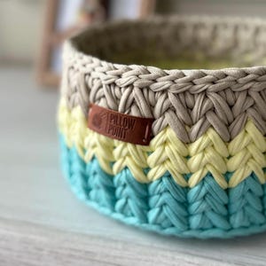 Handmade Crochet Basket: Scandinavian Style Vanity Organizer