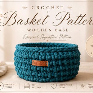 PillowPoint Grid Stitch™ Crochet Basket Pattern | Exclusive Signature Designer Pattern PDF + Video | Original Stitch Found Nowhere Else