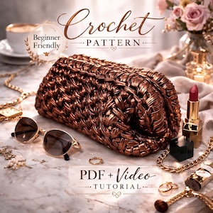 Patroon gehaakte tas met metallic garen: videotutorial DIY-portemonnee (pdf-patroon) Modern gehaakt portemonneepatroon