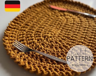 Ovales Platzdeckchen häkeln – Anfängerfreundliches Video-Tutorial auf Deutsch mit Schritt-für-Schritt Anleitung