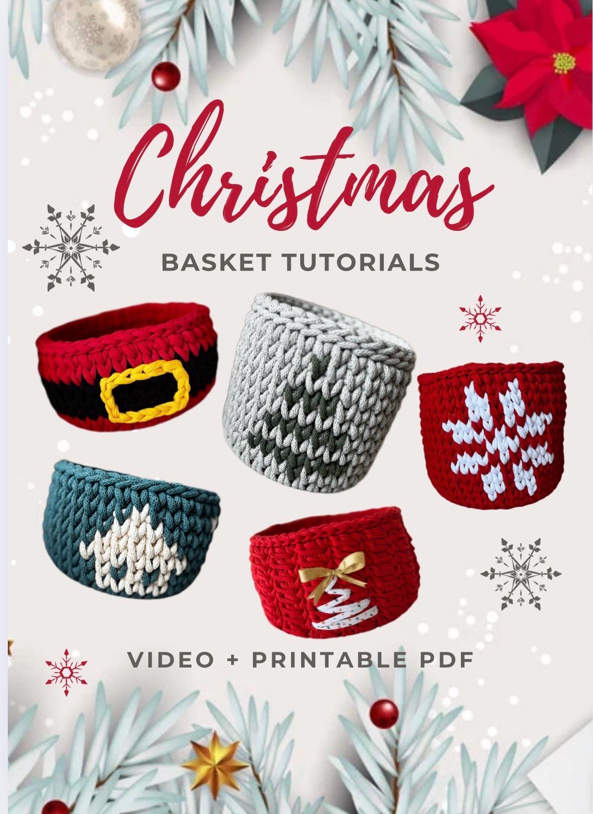 Christmas Crochet Basket Bundle