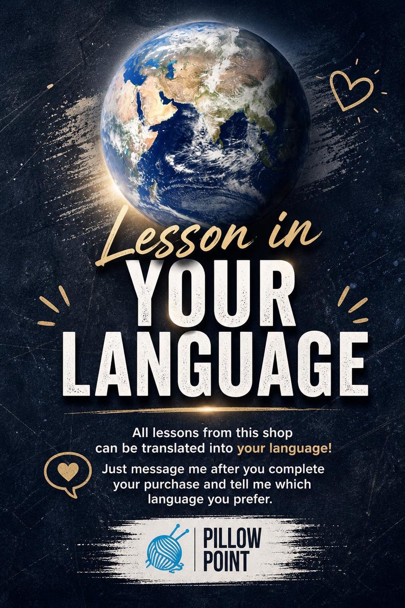 May include: A promotional graphic with a globe illustration and the text "Lesson in YOUR LANGUAGE." The image includes the text "All lessons from this shop can be translated into your language!" and the Pillow Point logo.