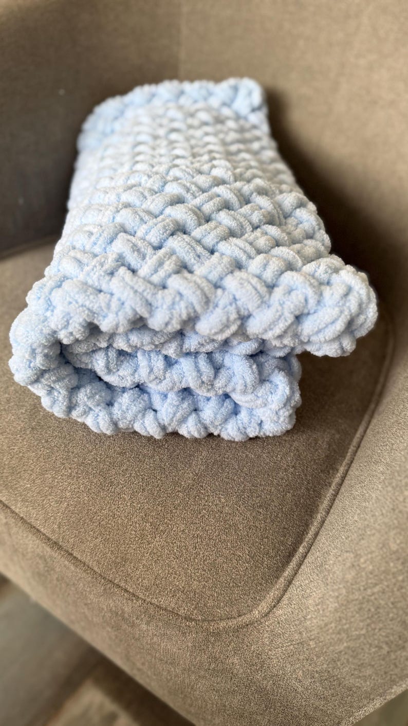 Finger Knitting Loop Yarn Blanket Tutorial PDF + Video | Easy, Relaxing ...