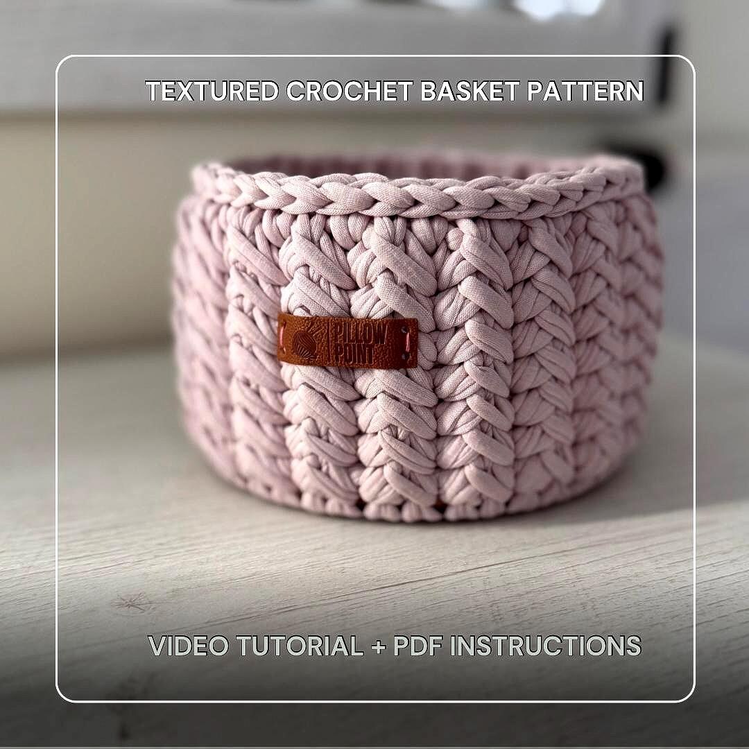 Textured Crochet Basket Pattern | Relief Stitch Basket Tutorial | Video ...
