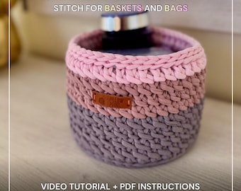 Modern Textured Crochet Basket Tutorial – Elegant Basket Pattern, Instant Download PDF + Video