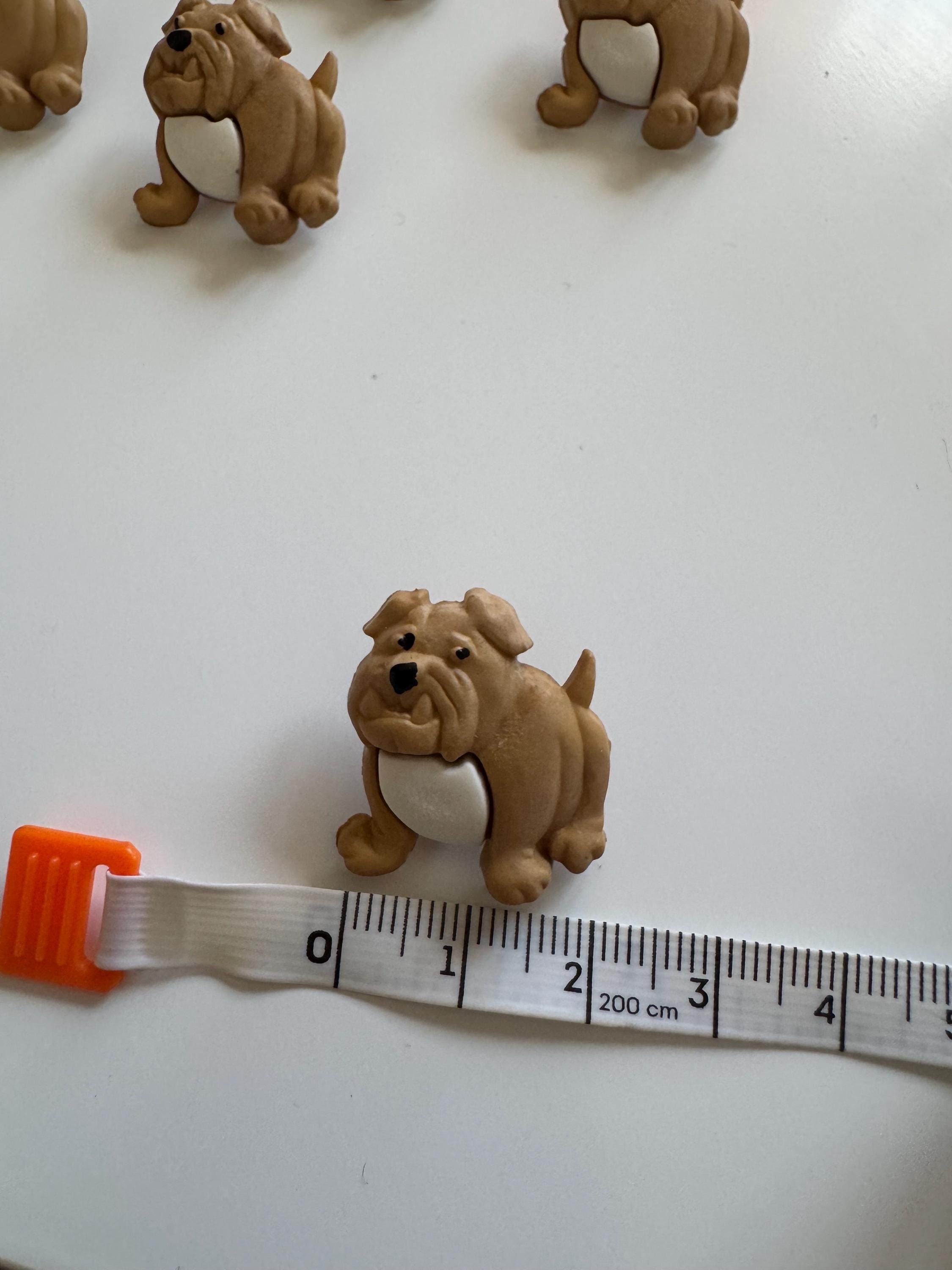 Set of 5 Mini Bulldog Buttons – Beige English Bulldog Buttons (20 × 20 ...