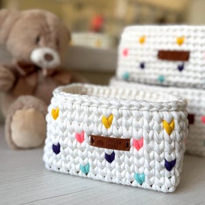 Handmade Crochet Basket | Personalized Storage Basket | Custom Handmade Gift | Nursery or Home Organizer | Custom Color Option | Cute Decor