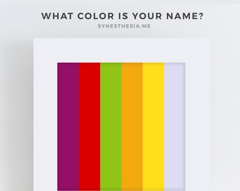 What Color is Your Name? Colorful print of 1 name