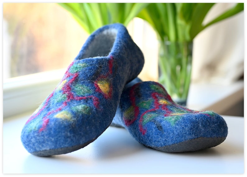 Men slippers; felted man home shoes slippers; Woolen man gentleman slippers; Gift idea for father brother husband; Father/'s day gift; EU 45