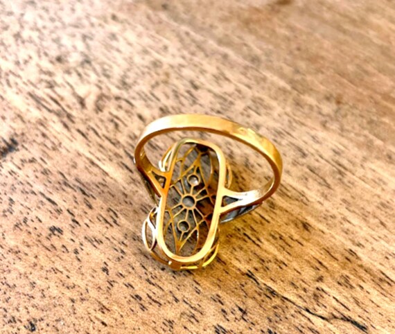 Bague Ancienne Vintage En Métal Doré - Occasion, Bijou Rétro Et Unique