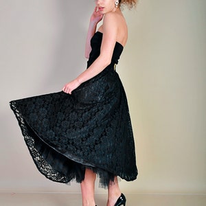 Black Bridal Skirt with Pockets on Luxury Black Lace Skirt with Petticoat A-Line Skirt in Black Lace Bridal Gown for Alternative Wedding