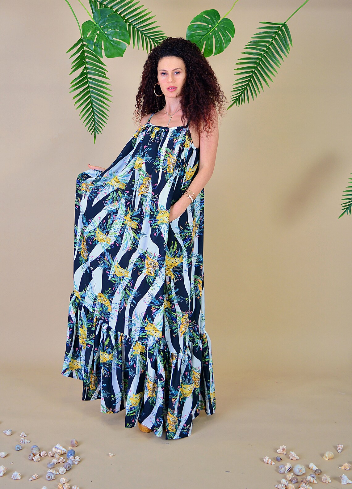 Beach Dress/ Cotton Dress/ Summer Dress/ Backless Dress/ XXL Etsy