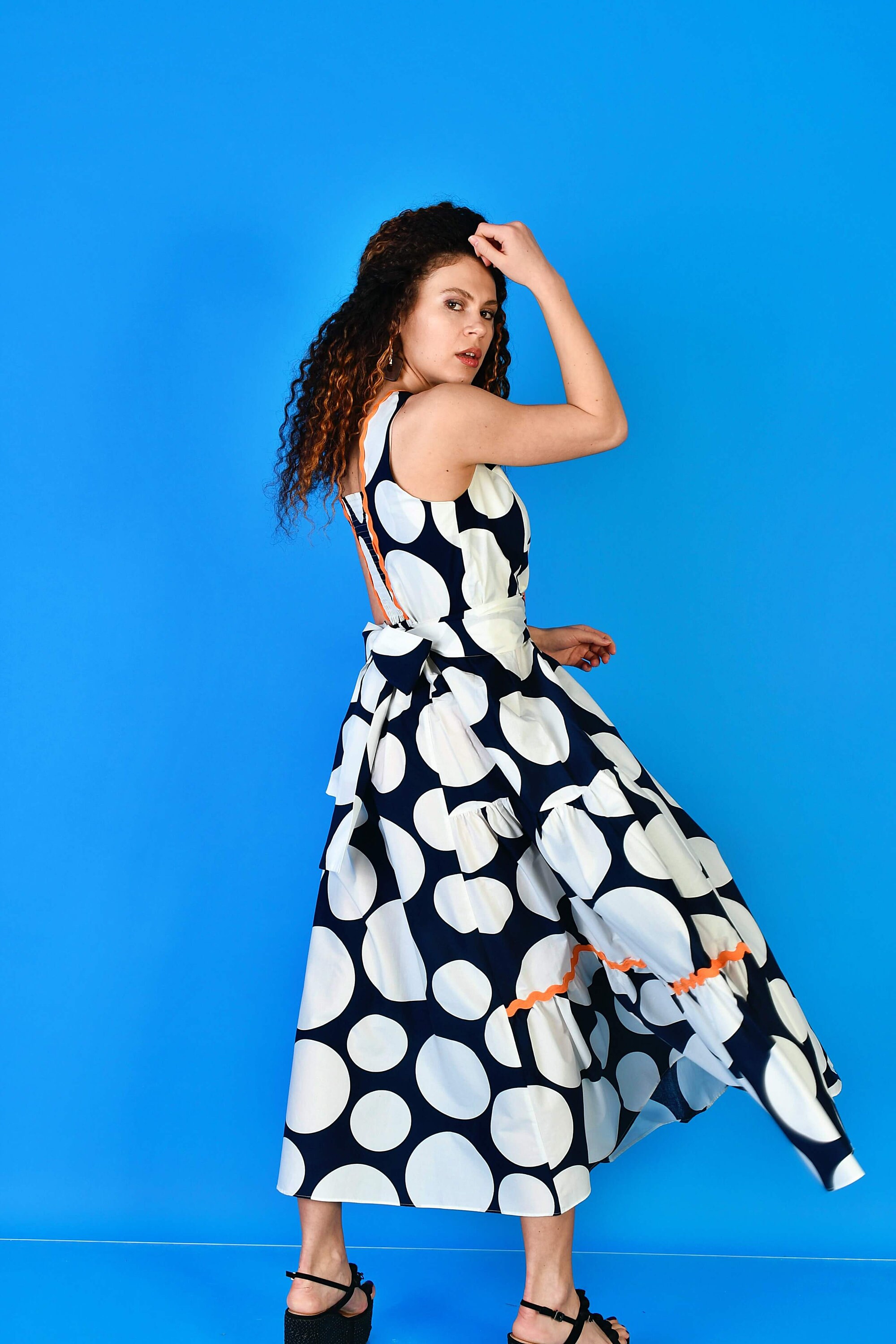 Spring Summer Dress/ Cotton dress/ Blue Dress/ White Color Etsy