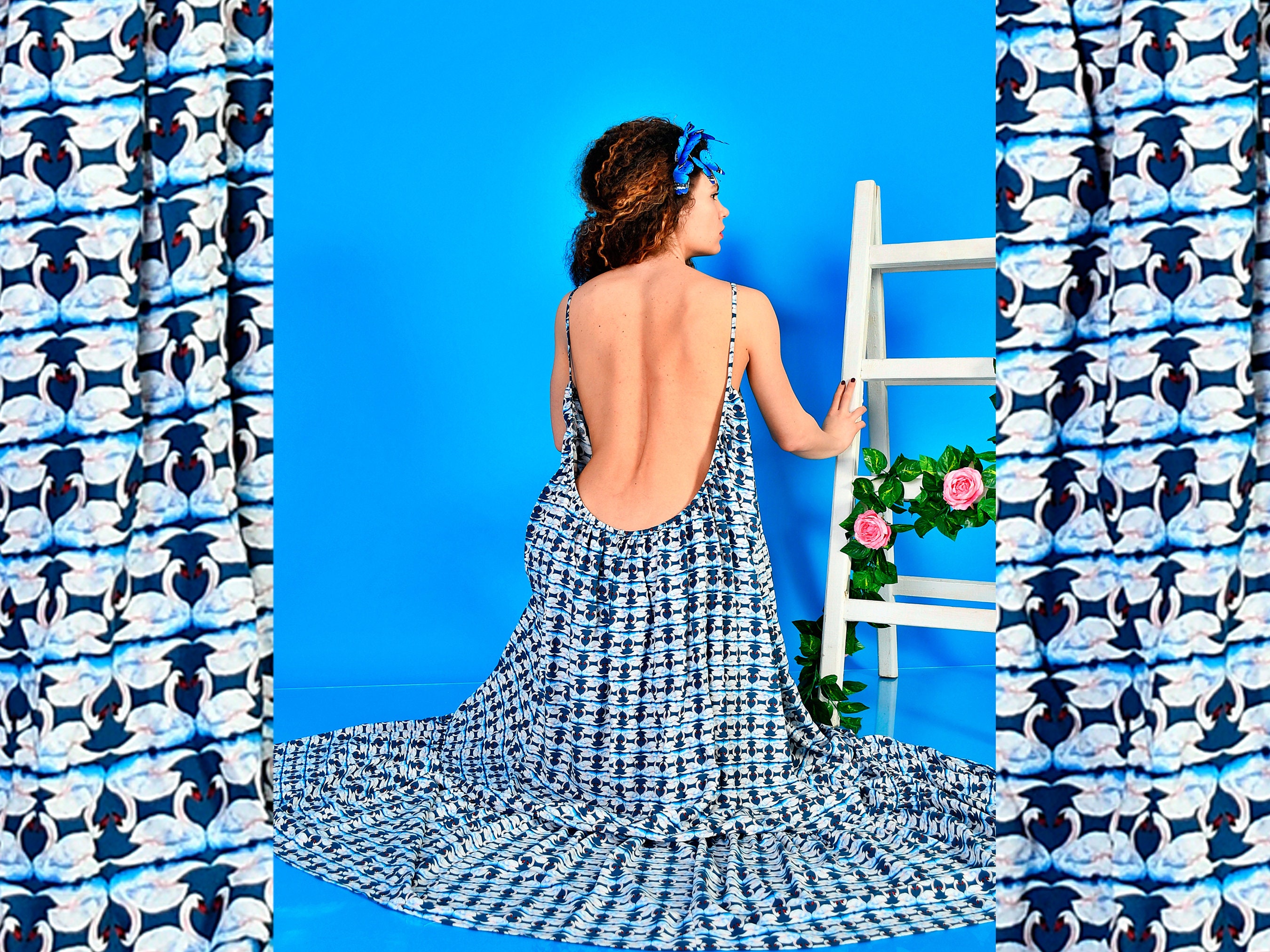 Vestido sin espalda - Etsy España Vestido sin espalda - Etsy España