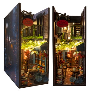 Dromerige MiniAlley Book Nook - Cosy Magical Reading - Booknook-bouwpakket gemonteerd