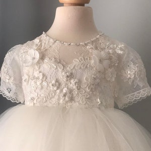 Robe de fille de fleur, SWAROVSKI, robe 3D, robe d'anniversaire, robe de bébé, robe en dentelle, robe tulle, mariage, image 3