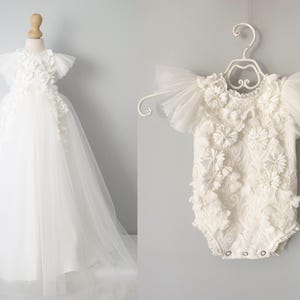 Christening dress, tulle christening gown, christening gown, baptism dress, baptism gown, lace dress
