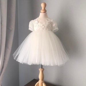 Robe de fille de fleur, SWAROVSKI, robe 3D, robe d'anniversaire, robe de bébé, robe en dentelle, robe tulle, mariage, image 2