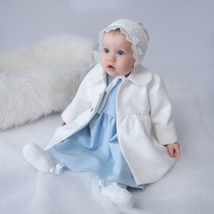 Christening coat . Swarovski. baptism coat, formal coat, coat for a girl,