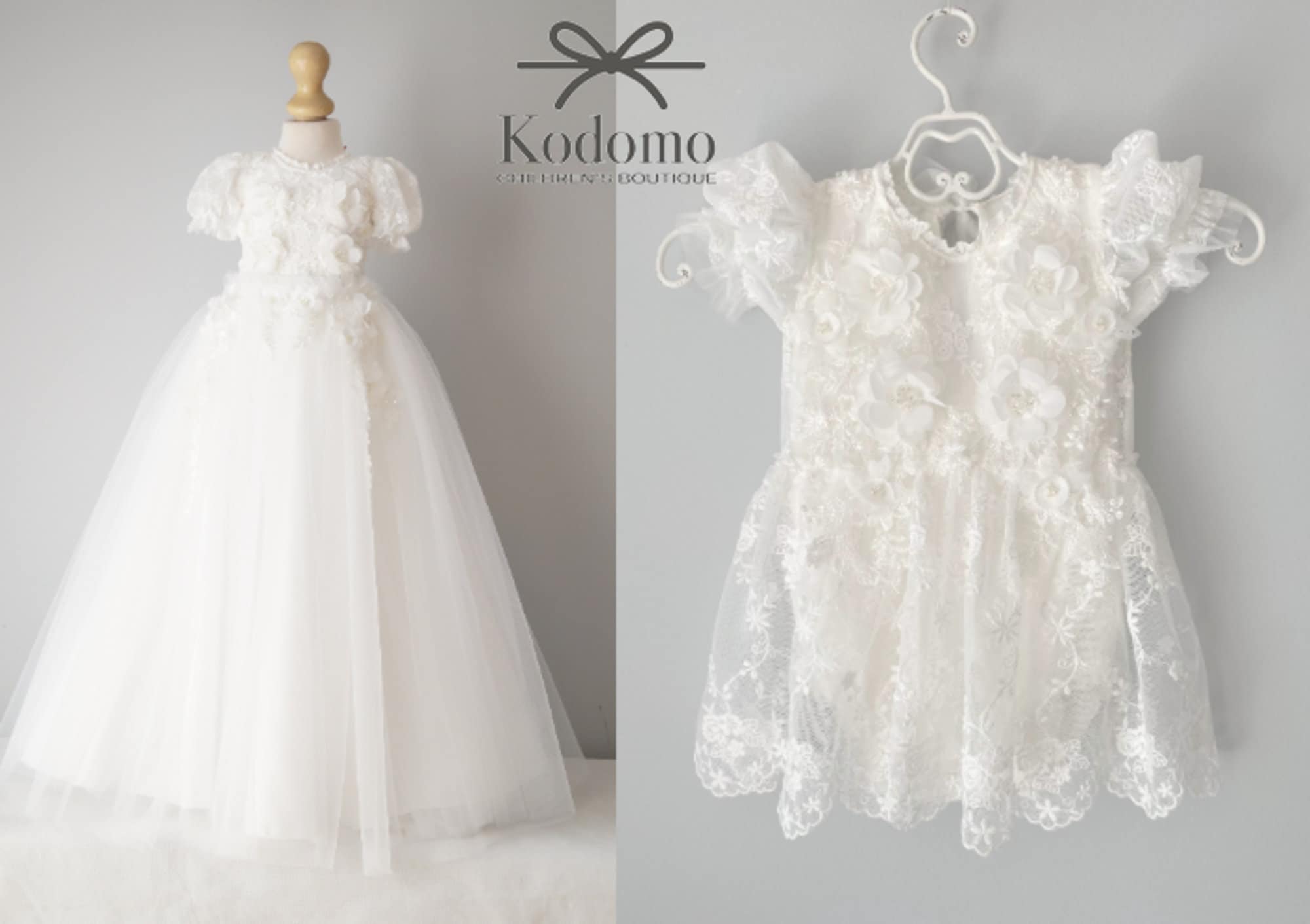 Christening dress, tulle christening gown, christening gown, baptism dress, baptism gown, lace dress