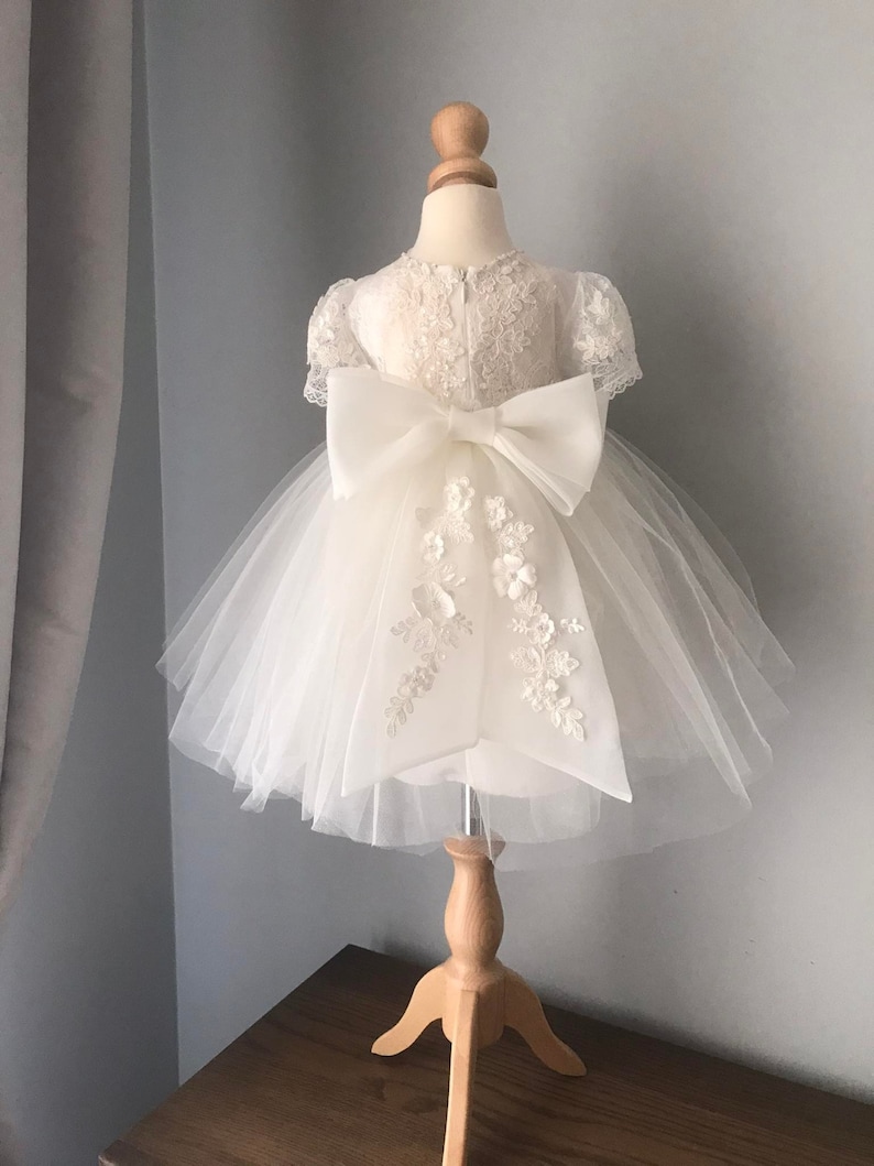 Robe de fille de fleur, SWAROVSKI, robe 3D, robe d'anniversaire, robe de bébé, robe en dentelle, robe tulle, mariage, image 5