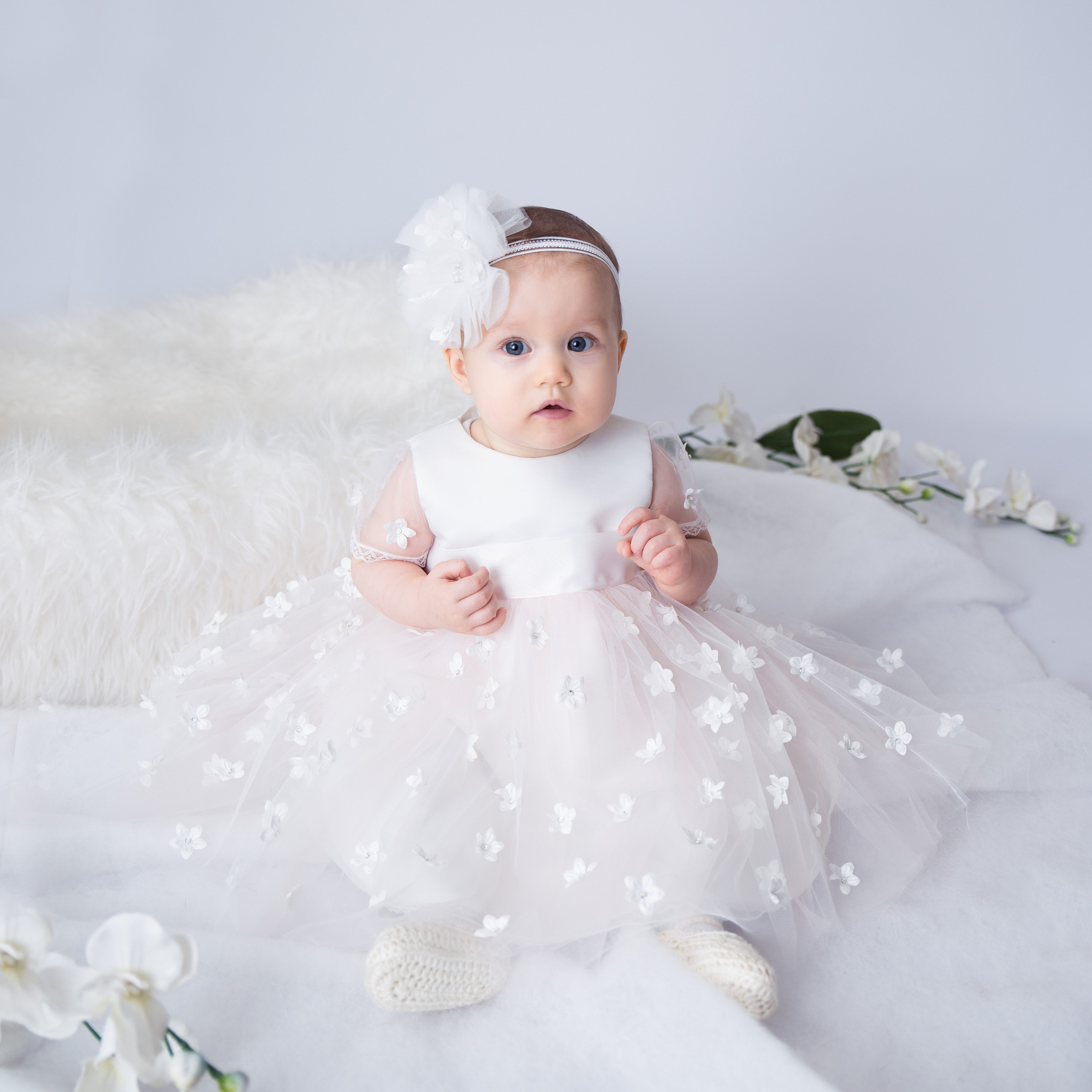 Flower girl dress, 3D dress, Birthday Dress, Baby Dress, Lace Dress, Tulle Dress, Wedding,