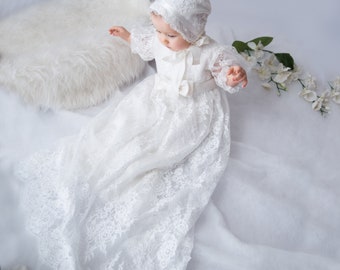 Christening dress, tulle christening gown, christening gown, baptism dress, baptism gown, lace dress