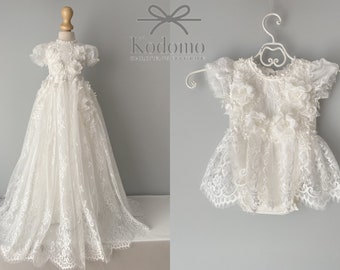 Christening tulle dress, christening lace gown, baptism dress, baptism gown, lace baby dress LaceChristening