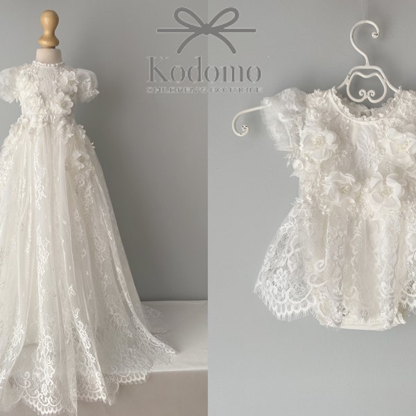 Robe de baptême en tulle, robe de baptême en dentelle, robe de baptême, robe de baptême en dentelle, robe de bébé en dentelleBaptême, personnalisation