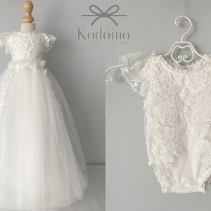 Christening dress, Tulle christening gown, christening gown, baptism dress, baptism gown, lace dress
