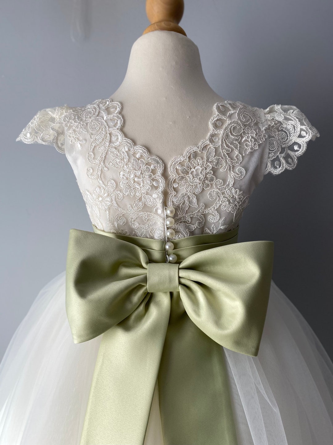 The Fall Wildflower - Baby Floral Dress - Sage