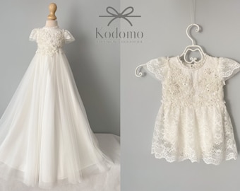 Christening gown | Christening dress | Baptism gown | Baptism dress | Bonnet and Shoes | Baptism dress for baby girl,