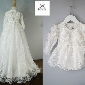 lace christening gown for baby girl