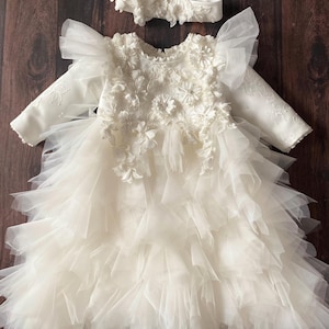 Vestido de bautismo para niña - Vestido de encaje para bautizo - Vestido de encaje para bautismo y bendición Vestido de bendición - Vestido de bautismo para niña