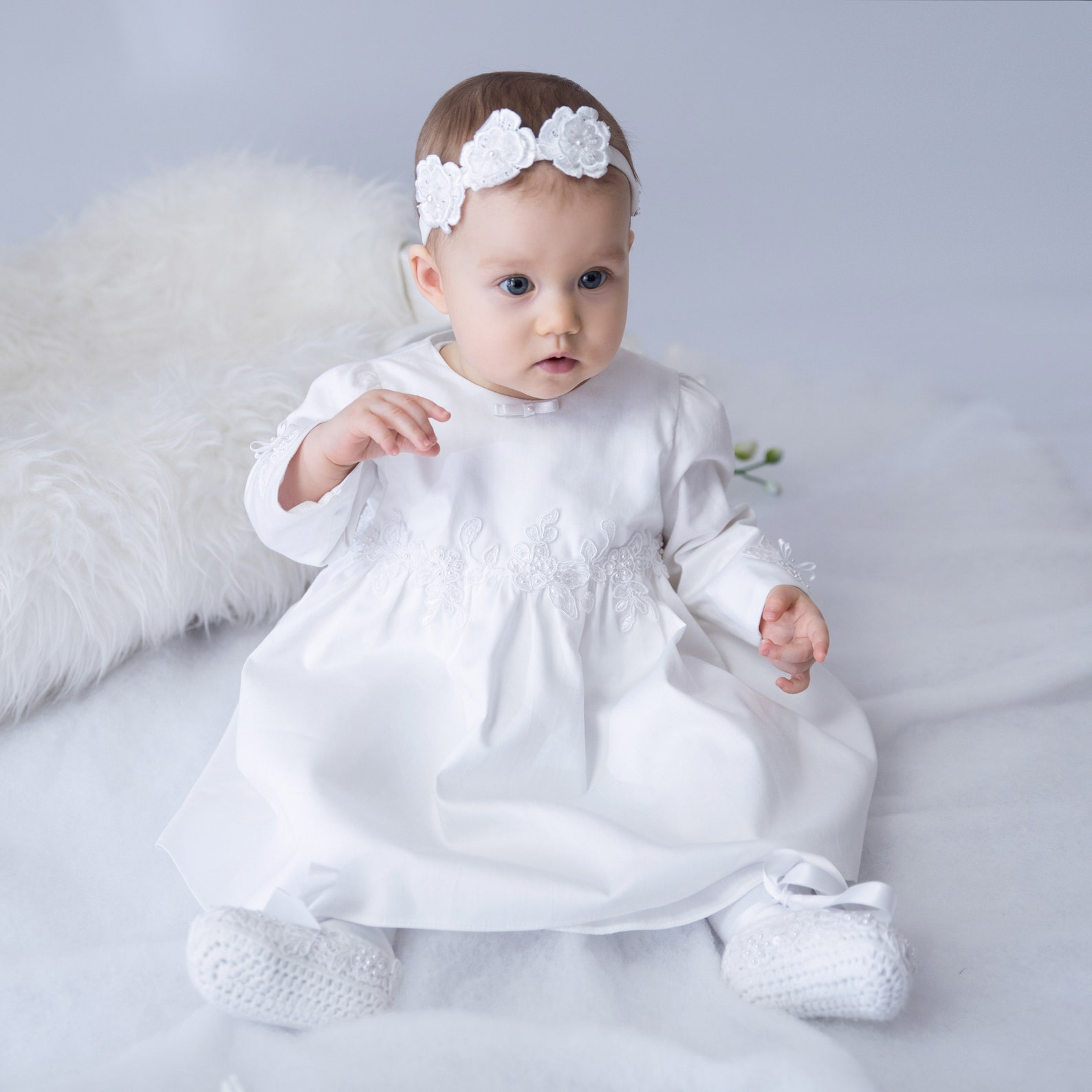 Vestido Blanca para el bautismo. Etsy Vestido Blanca para el bautismo. Etsy