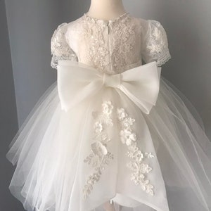 Robe de fille de fleur, SWAROVSKI, robe 3D, robe d'anniversaire, robe de bébé, robe en dentelle, robe tulle, mariage, image 1