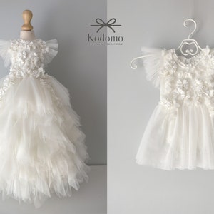 christening gown, christening dress, christening dress for baby girl, christening gown girl, removable skirt, bodysuit with removable skirt
