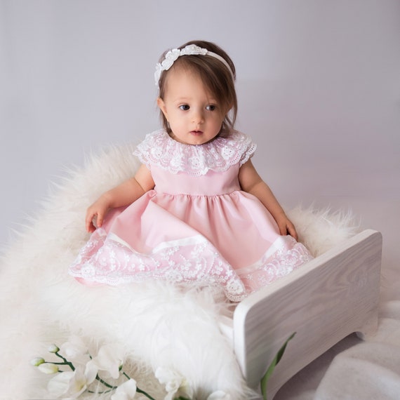 pink dress for baptism Baby Flower Girl Princess Dress Wedding Baptism Gown Birthday Party Ball Dresses