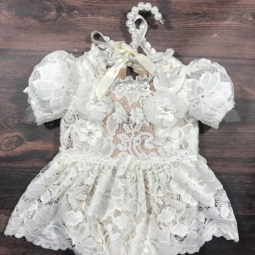 Shops Tulle white christening gown with removable skirt, baptism gown, christening dress, christening bonnet, baby bodysuit, baby white dress