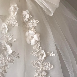 Robe de fille de fleur, SWAROVSKI, robe 3D, robe d'anniversaire, robe de bébé, robe en dentelle, robe tulle, mariage, image 4